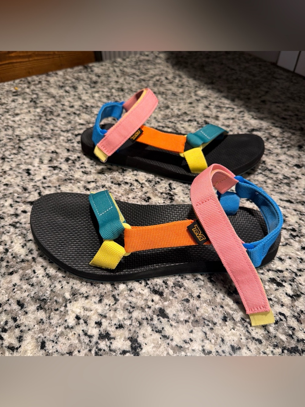 Teva Original Universal Sandals Multicolor Rainbow Colorblock Women’s Size US 8